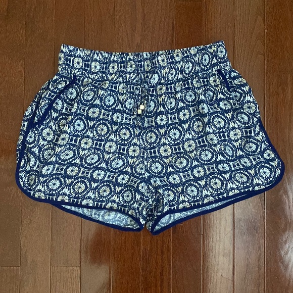 Blue Patterned Flowy Boho Shorts - Picture 10 of 10